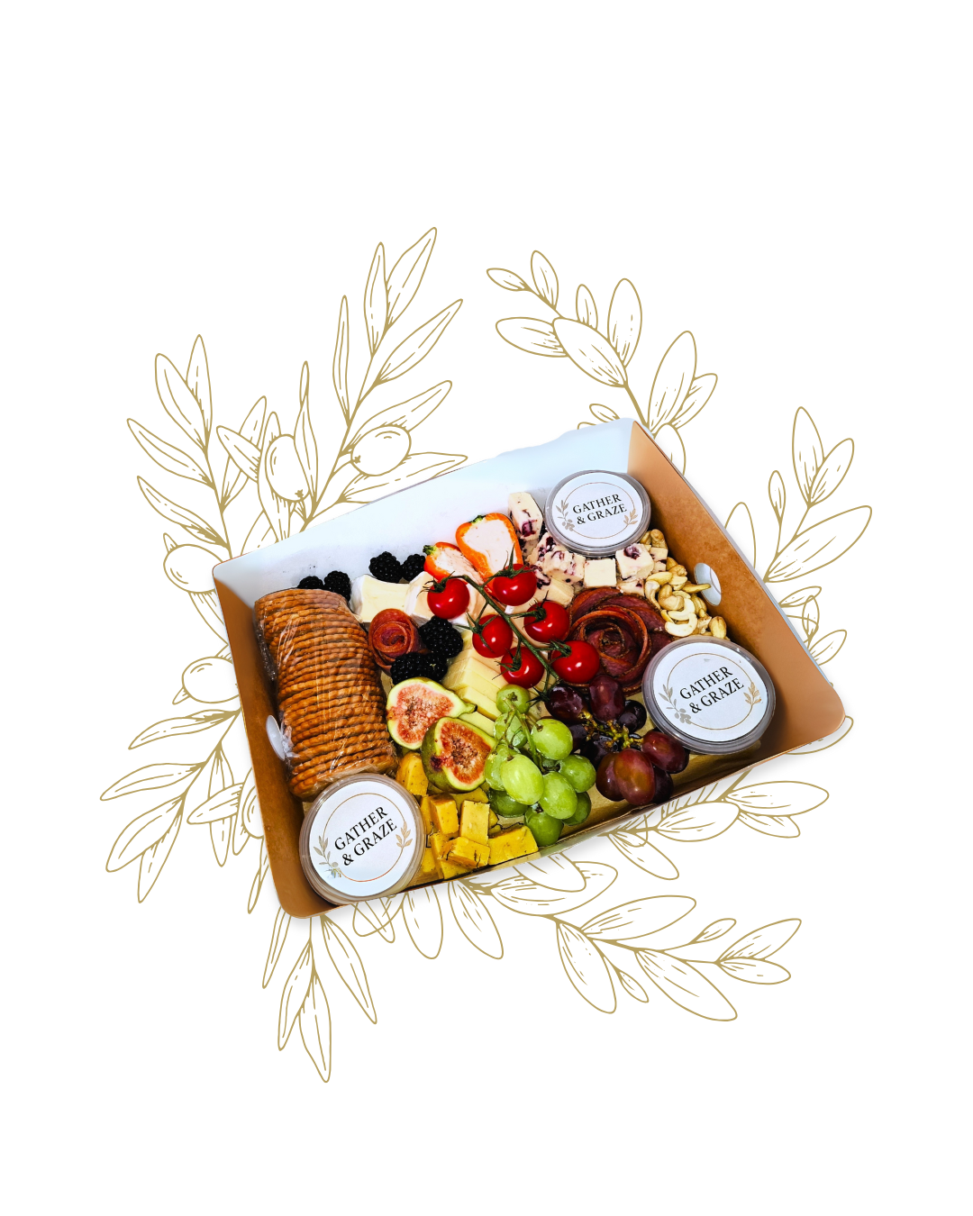 Charcuterie grazing board meats and cheese